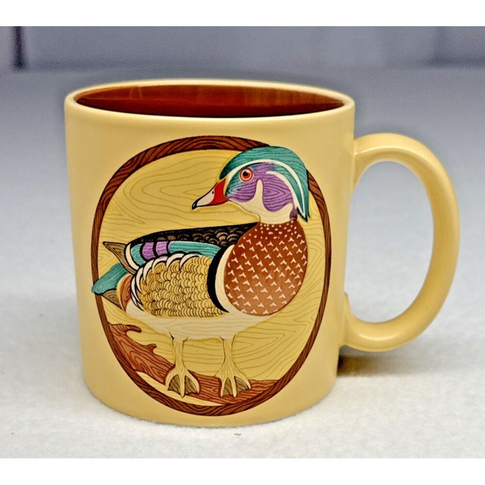 Applause 1986 Wood Duck Coffee Mug Ceramic Tea Cup Wildlife Mallard #22019 Vtg
